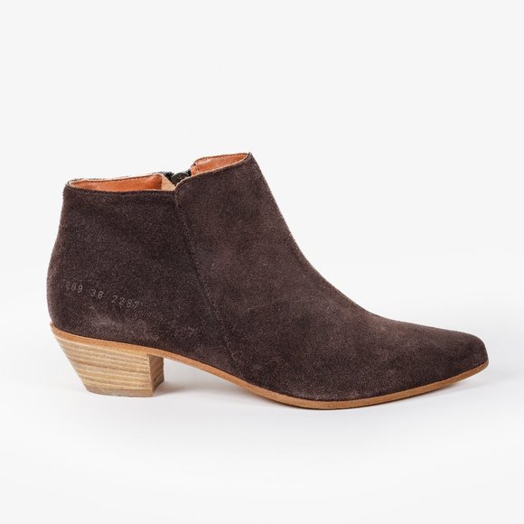 Woman by Common Projects Brown Suede Ankle Boots - Picture 4 of 10